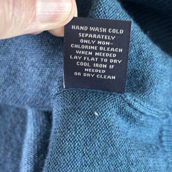 HART SCHAFFNER MARX extra fine merino wool SIZE M SWEATER LS Blue Mens - Picture 4 of 8